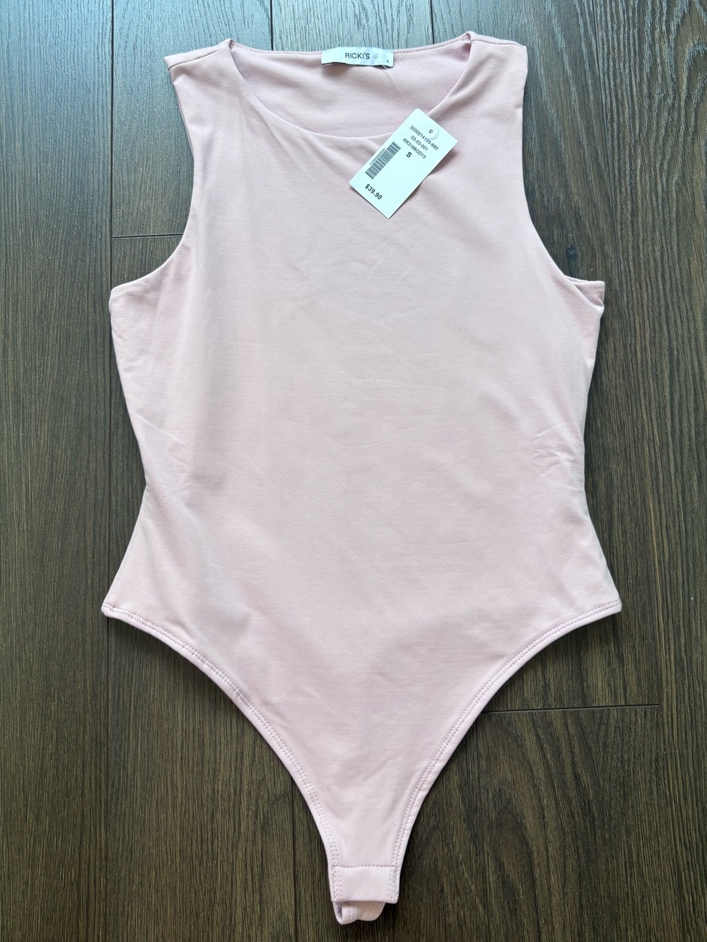 Pale Pink Sleeveless Bodysuit Size Small (NWT) - Picture 2 of 5
